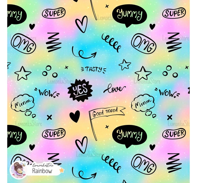 Yummy exclusive [Coordinate] seamless pattern - Rainbow