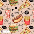 Yummy Phrases exclusive seamless pattern - Ash