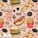 Yummy Phrases exclusive seamless pattern - Ash