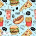 Yummy Phrases exclusive seamless pattern - Blue