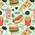 Yummy Phrases exclusive seamless pattern - Lime