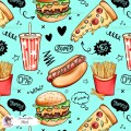 Yummy Phrases exclusive seamless pattern - Mint