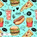Yummy Phrases exclusive seamless pattern - Mint