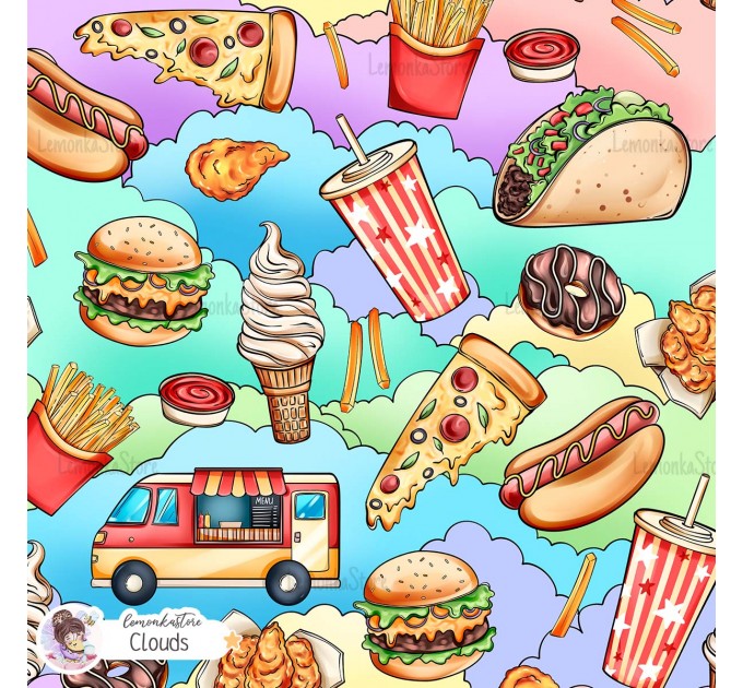 Yummy exclusive seamless pattern - Clouds