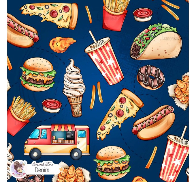 Yummy exclusive seamless pattern - Denim