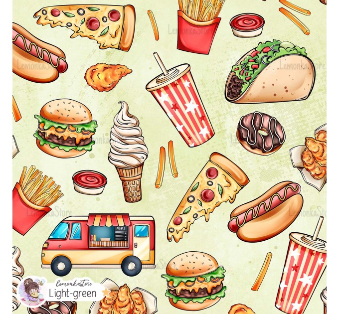 Yummy exclusive seamless pattern - Light-green