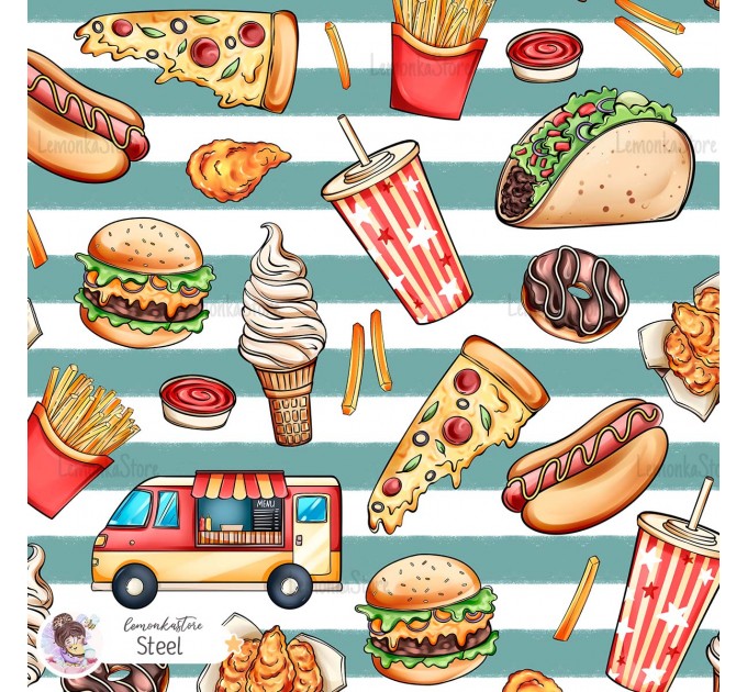 Yummy exclusive seamless pattern - Steel