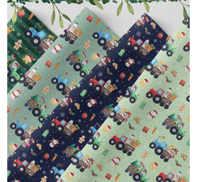 Christmas Tractors Seamless patterns [Non-Exclusive]  9 in 1