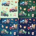Christmas Tractors Seamless patterns [Non-Exclusive]  9 in 1