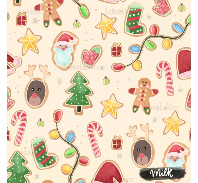 Christmas Gingerbreads [NON-exclusive] seamless pattern - Milk
