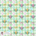 Easter Bows seamless pattern - Green Gingham