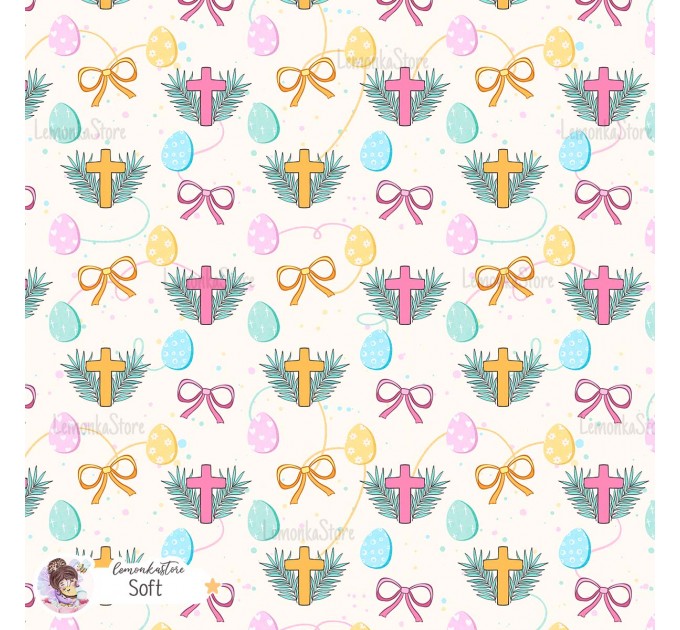 Easter Bows seamless pattern - Soft