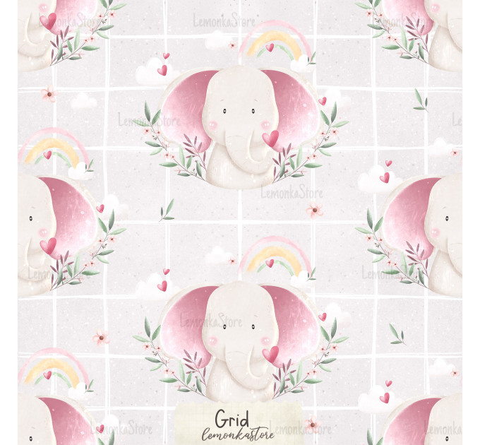 Ellie - Little Lovelie  [NON-exclusive] seamless pattern - Grid
