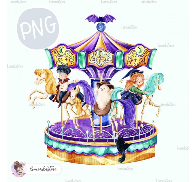Spooky Carnival - Spooky Carousel [PNG Clipart]