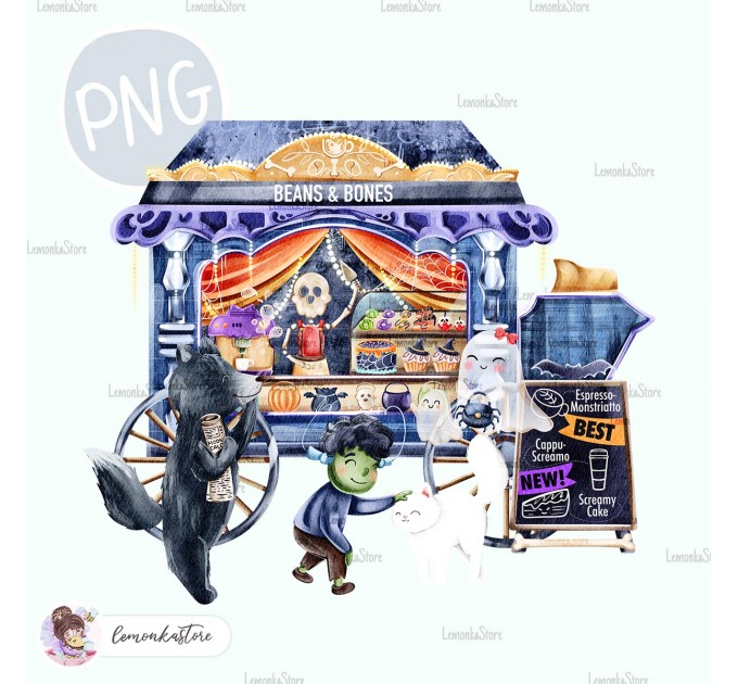 Spooky Carnival - Beans and bones coffee [PNG Clipart]