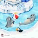 Polar bear and penguins - Wildlife Park - Arctic [PNG Clipart]