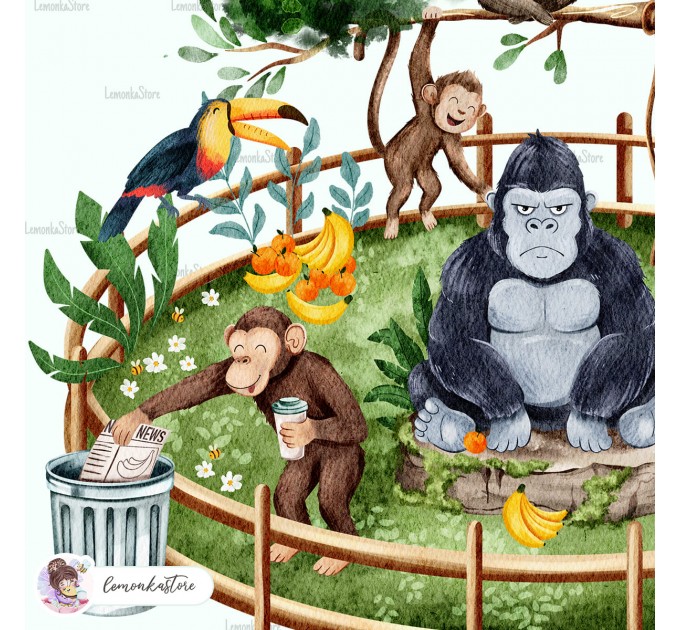 Funny Monkeys - Wildlife Park - Jungle [PNG Clipart]