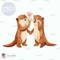 Cute otters - Wildlife Park [PNG Clipart]