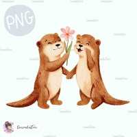 Wildlife Park - Otters [PNG Clipart]