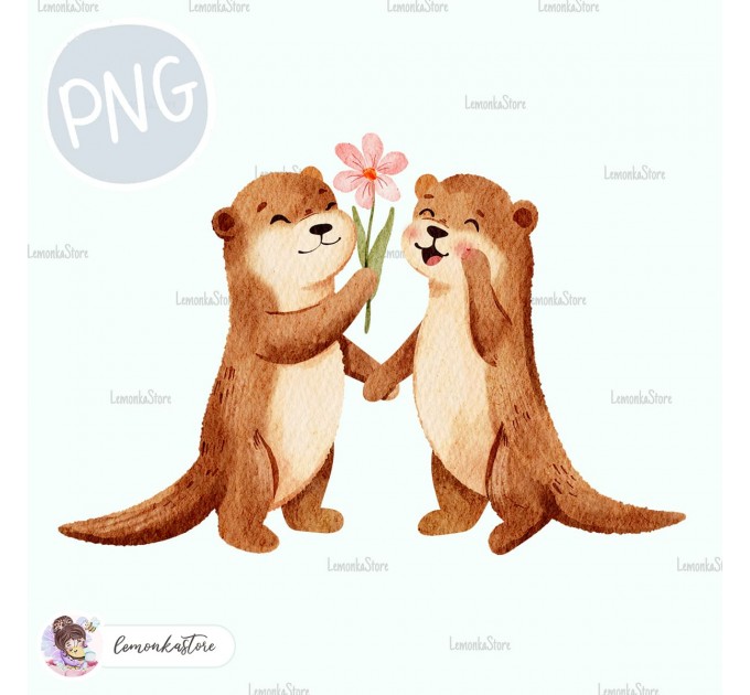 Cute otters - Wildlife Park [PNG Clipart]