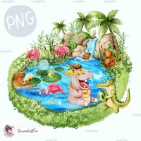 Wildlife Park - Pond [PNG Clipart]