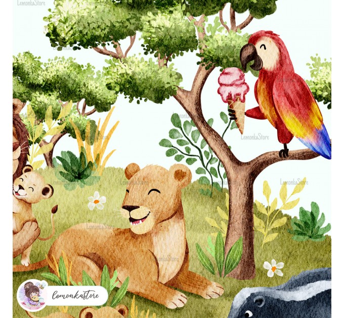Lions family - Wildlife Park - Savanna [PNG Clipart]