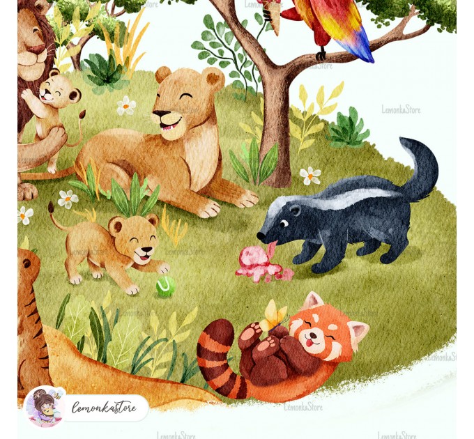 Lions family - Wildlife Park - Savanna [PNG Clipart]