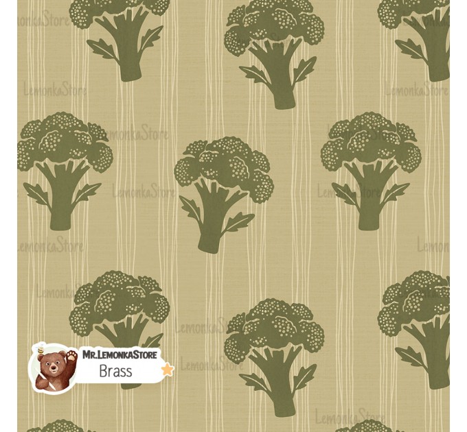 Broccoli exclusive seamless pattern - Brass