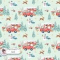 Christmas Bus seamless pattern design - Grid