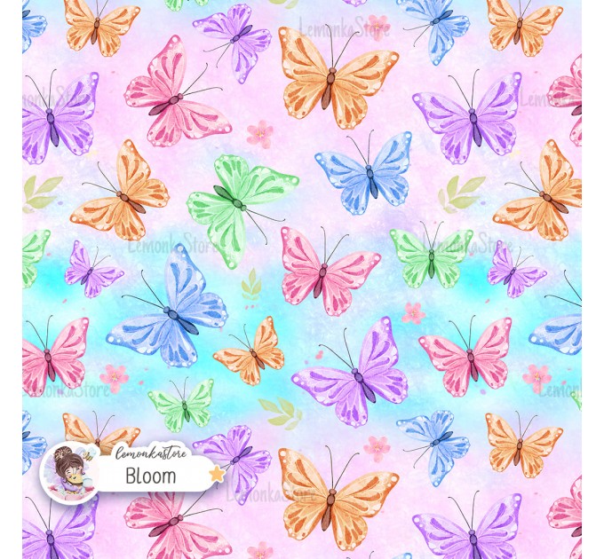 Colorful Butterflies exclusive seamless pattern - Bloom