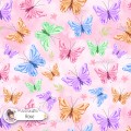 Colorful Butterflies exclusive seamless pattern - Rose