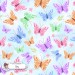 Colorful Butterflies exclusive seamless pattern - Sky