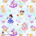 Floral Fairies exclusive seamless pattern - Sky