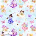 Floral Fairies exclusive seamless pattern - Sky