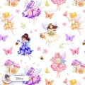Floral Fairies seamless pattern - White [Non-Exclusive]