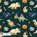 Halloween Dinosaurs exclusive seamless pattern - Forest