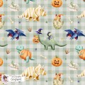 Halloween Dinosaurs exclusive seamless pattern - Gingham 1