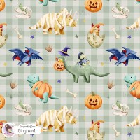 Halloween Dinosaurs - Gingham 1