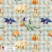 Halloween Dinosaurs exclusive seamless pattern - Gingham 1