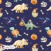 Halloween Dinosaurs exclusive seamless pattern - Matte Purple