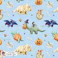 Halloween Dinosaurs exclusive seamless pattern - Powder Blue
