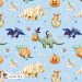 Halloween Dinosaurs exclusive seamless pattern - Powder Blue