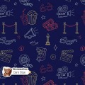 Movie Doodles exclusive seamless pattern - Dark Blue