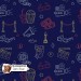 Movie Doodles exclusive seamless pattern - Dark Blue