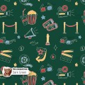 Movie Doodles exclusive seamless pattern - Dark Green