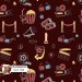 Movie Doodles exclusive seamless pattern - Dark Red