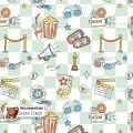 Movie Doodles exclusive seamless pattern - Green Check