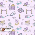 Movie Doodles exclusive seamless pattern - Lavender