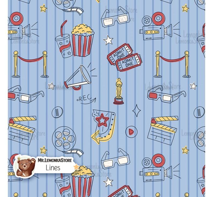 Movie Doodles exclusive seamless pattern - Lines