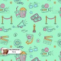 Movie Doodles exclusive seamless pattern - Mint